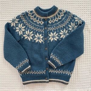 Dale of Norway Blue Fair Isle Cardigan
